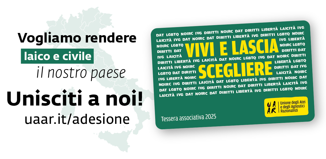 Vivi e lascia scegliere - campagna adesione Uaar 2025